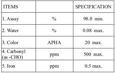 Specification Detail table