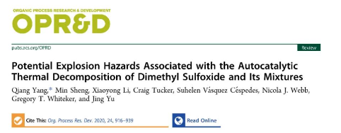 Thermal decomposition of dimethyl sulfoxide and its mixtures